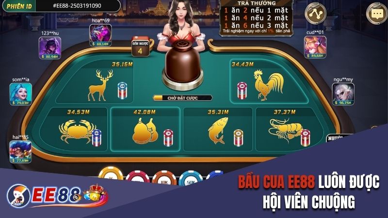 Bầu Cua EE88 luôn được hội viên chuộng