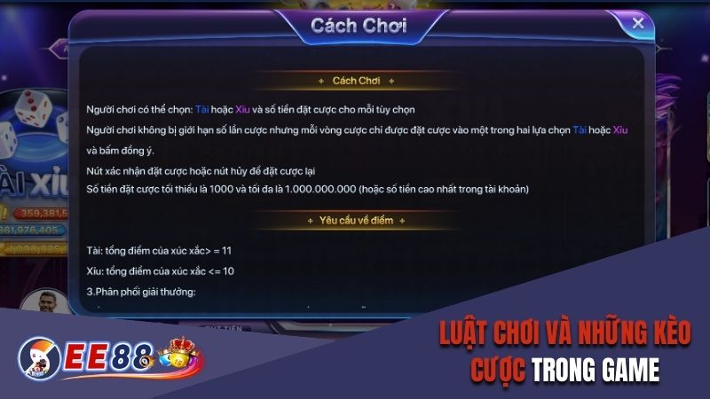 Luật chơi và những kèo cược sicbo tại nhà cái