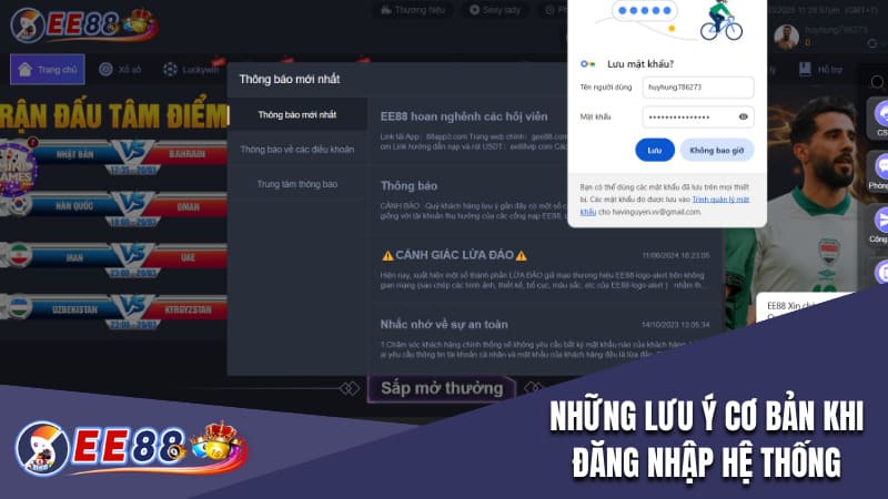 Những lưu ý cơ bản khi đăng nhập hệ thống