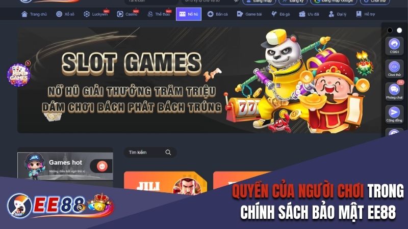 Quyền của người chơi trong chính sách bảo mật EE88